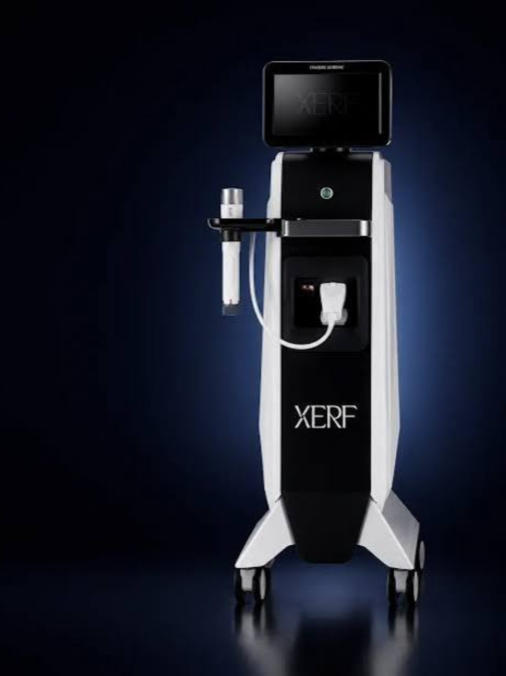 XERF device standing on caster wheels